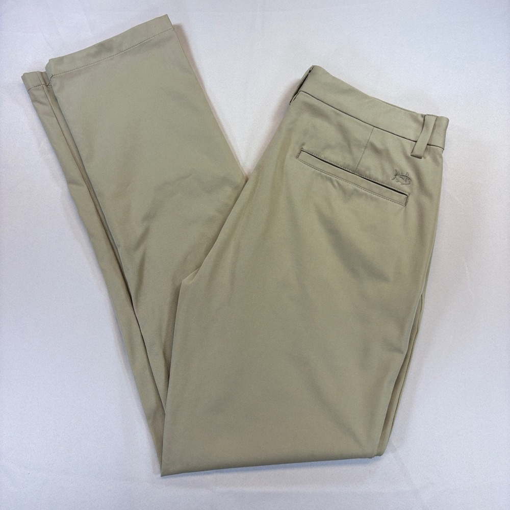 Southern Tide Jack Performance Pant Mens 32x32 Khaki Tan Golf Travel Chino